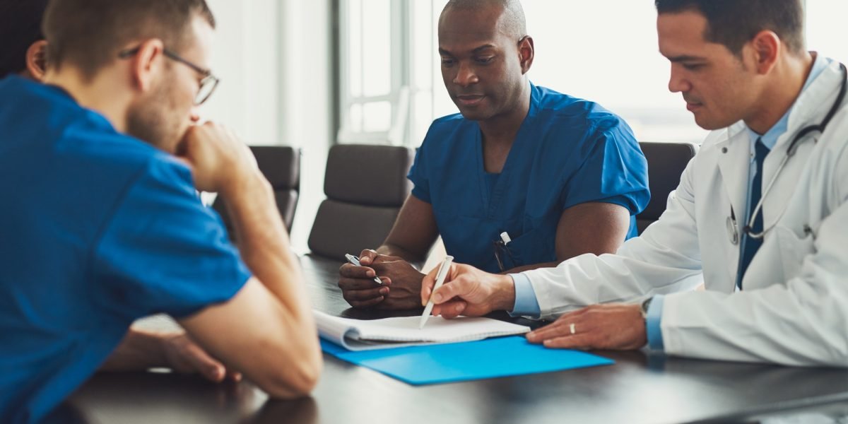 Young medical personal people